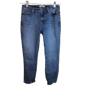 Paige women’s light wash ankle jeans Brigitte size 26 stretchy distressed